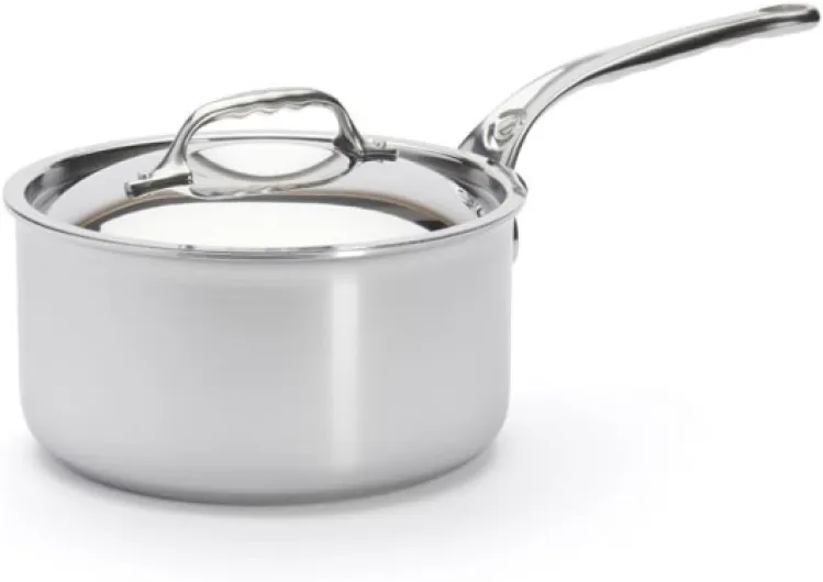 Casserole en inox 5 couches AFFINITY - 20 cm - Fabriquée en France, Sans PFAS, Montée Rapide en Température, Inox 18/10, Tous Feux + Four, Finition Poli Brillant Diameter 20 cm Casserole en inox