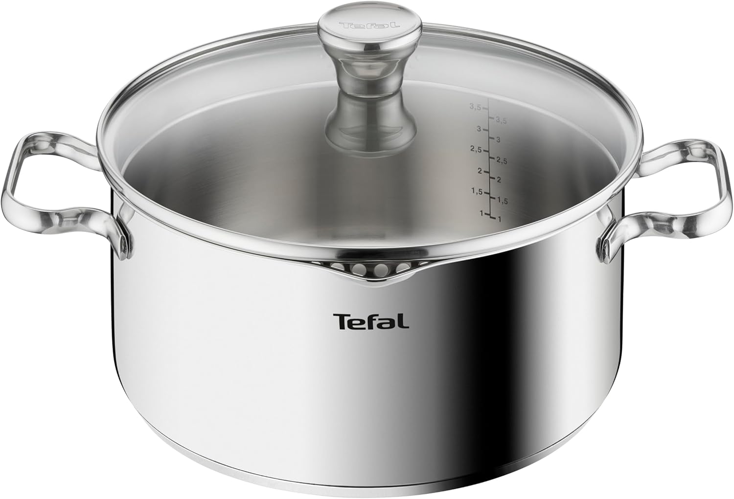 Faitout 24 cm, Induction, Acier inoxydable 18/10, Garantie 10 ans, Couvercle filtrant en verre, Base 3 couches, Duetto A7054663