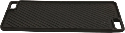 Plaque de Cuisson en Fonte, Poêle à Frire Rectangulaire Double Face pour Barbecue à Nervures Plates pour Barbecue à Gaz de Camping en Plein Air et Dessus de Cuisinière