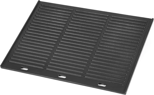 Onlyfire Réversible Plaque en Fonte Plancha pour Barbecue 48,5x40cm, Universelle Plaque de Cuisson pour le Barbecue, Gril à Gaz, Gril à Charbon de Bois, Rectangulaire, Noir 48.5*40cm