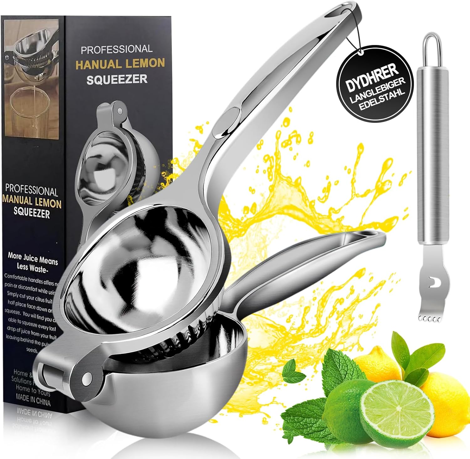 DYDHRER Presse Agrumes,Presse Agrumes Manuel mit coupe-zeste, Presse Citron Levier, XXl Lemon Squeezer, Anti-Caustique, Presse Agrume Manuel Alliage de zinc, Presse Orange Manuel pour Cuisine,Bar