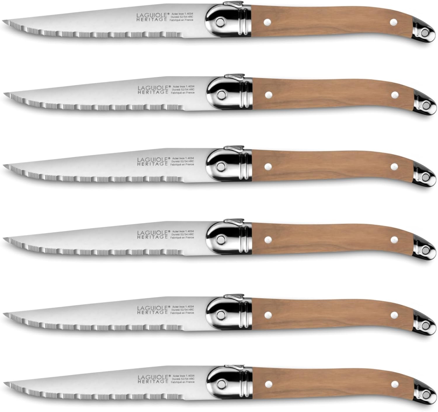 Coffret de 6 couteaux - Laguiole Héritage - Made In France (Bois Clair)