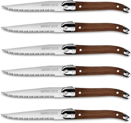 LAGUIOLE HERITAGE Coffret de 6 couteaux Laguiole Héritage Made in France Bois Foncé