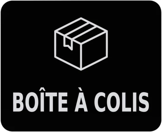 Plaque Signalétique "Boîte à Colis" en Aluminium 3mm - Impression UV - Utilisation Extérieure - 4.7" x 3.9" / 12cm x 10cm