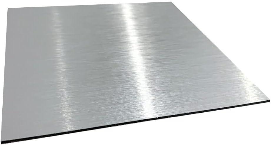 Panneau Composite Aluminium Brossé épaisseur 2 mm - Plaque alu avec au Centre un Polyéthylène (PVC) - 50 x 50 cm (500 x 500 mm)