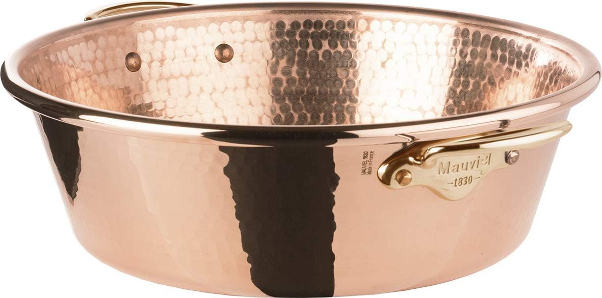 Mallard Ferrière - Bassine à Confiture Lourde Cuivre Martelé - 36 Centimètres