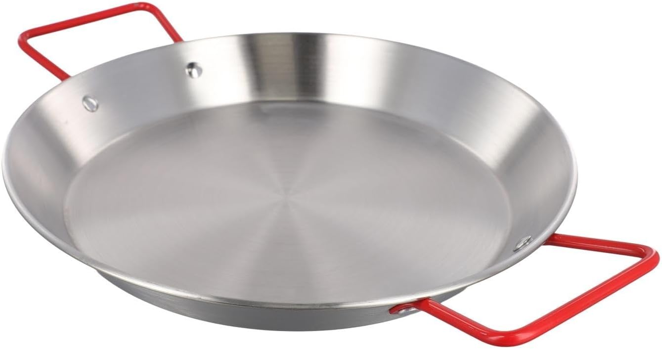 Poêle à fruits de mer en acier inoxydable 20 cm pour cuisiner et servir la paella, plat antirouille de qualité restaurant pour la maison et les cuisines commerciales