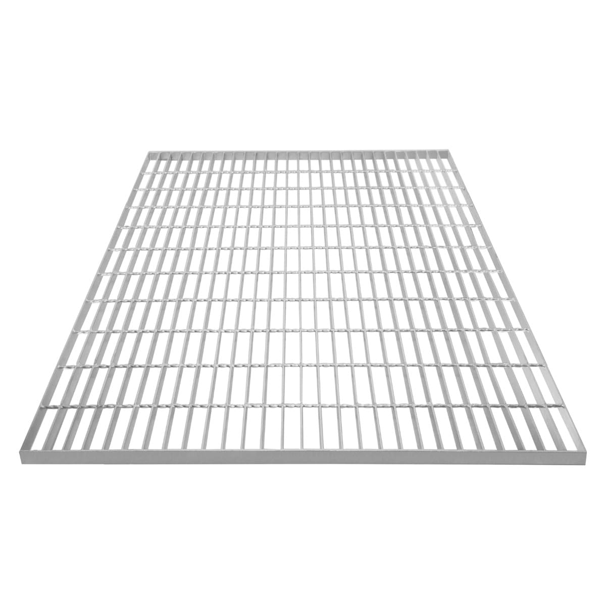 Grille Caillebotis Acier Galvanisé 1100mm x 1000 mm - Min 260gr/m² Maille 32 x 100mm Grillage Revêtement Sol Passerelle Passage Voiture - Capacité 1100KG - Résistant à la Corrosion EN ISO 1461 110cm x 100cm