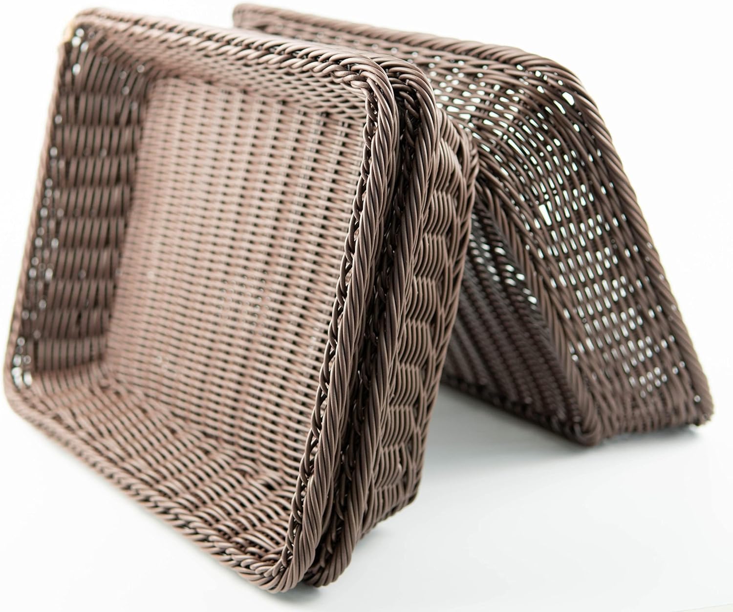 3 paquets de 15,7 pouces rectangulaires en osier pain fruits légumes paniers, panier de service alimentaire, paniers d'affichage de table pour cuisine restaurant boutique Naturel