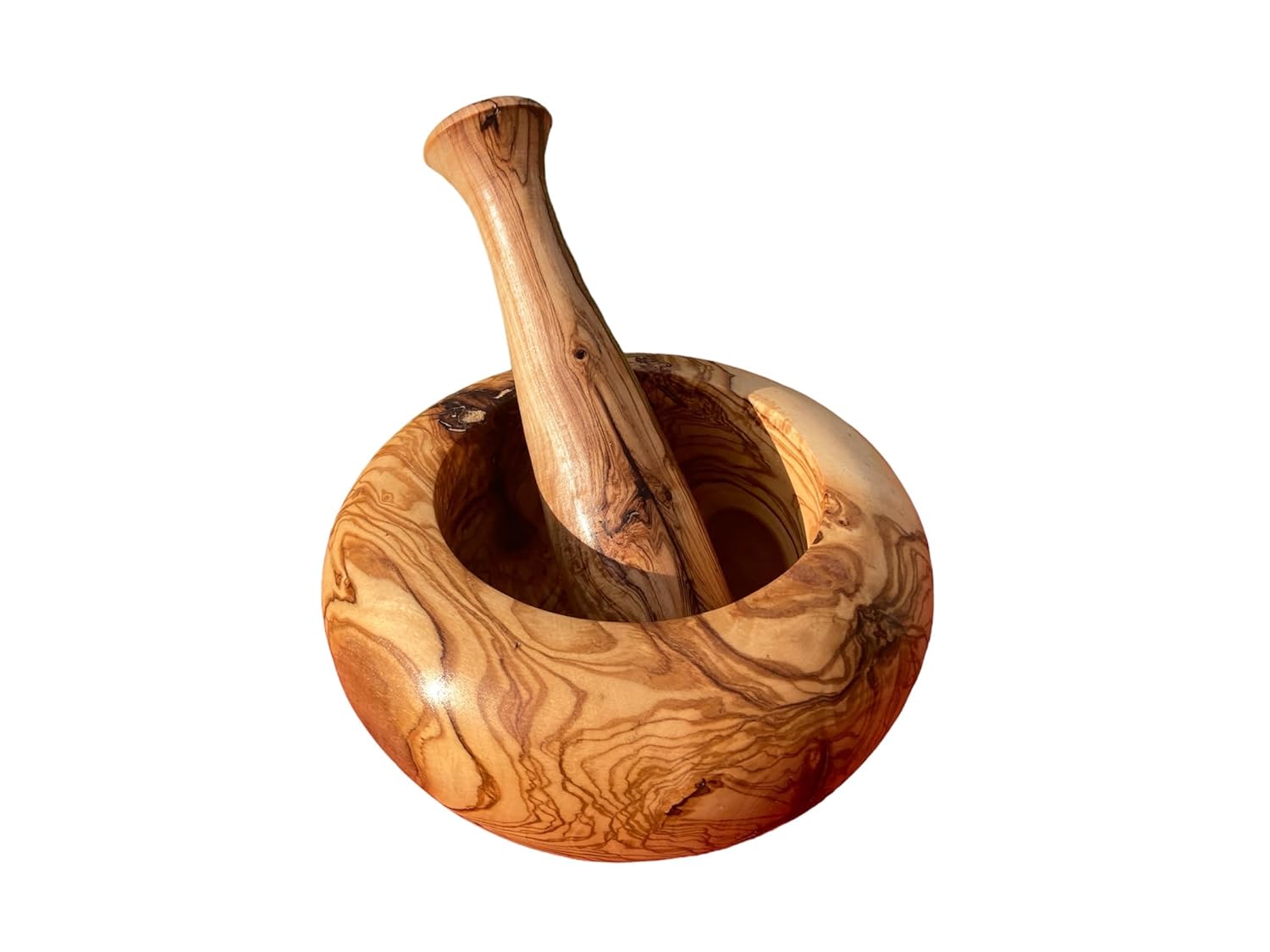 Mortier et pilon en bois d'olivier Zerazi (Bois naturel, ⌀ 12 cm) Bois naturel ⌀ 12 cm