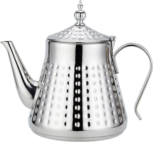 Théière en acier inoxydable 1200ml avec infuseur amovible,Théière vintage,argent Argent 1200ml
