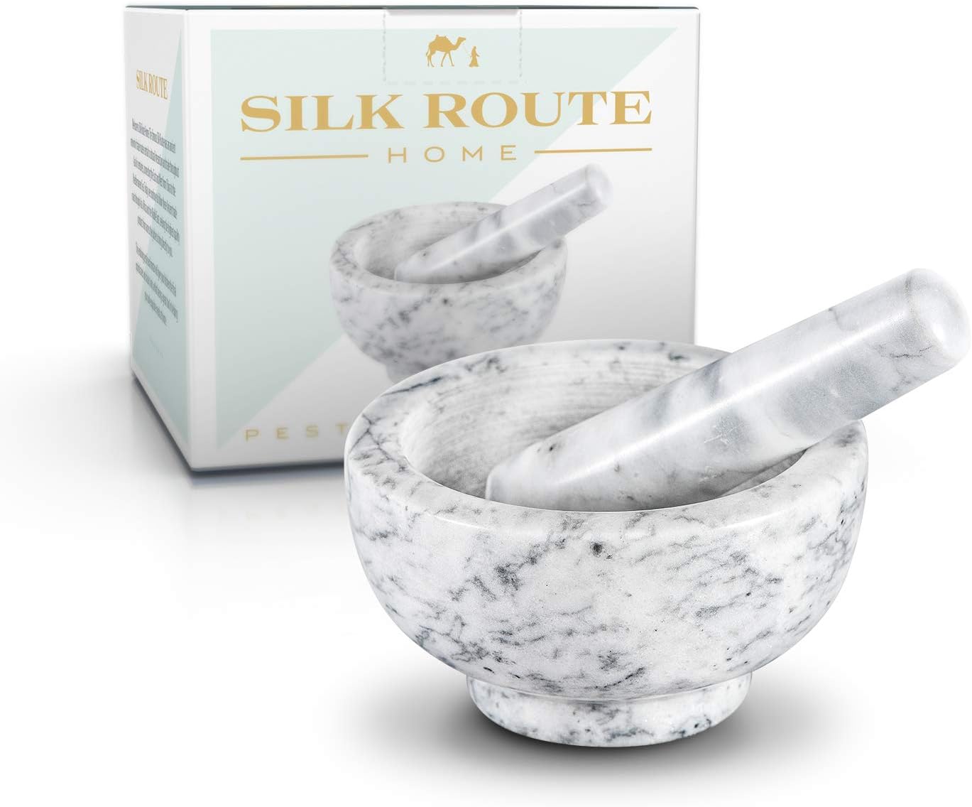 Silk Route Home Mortier et Pilon en Marbre Massif de