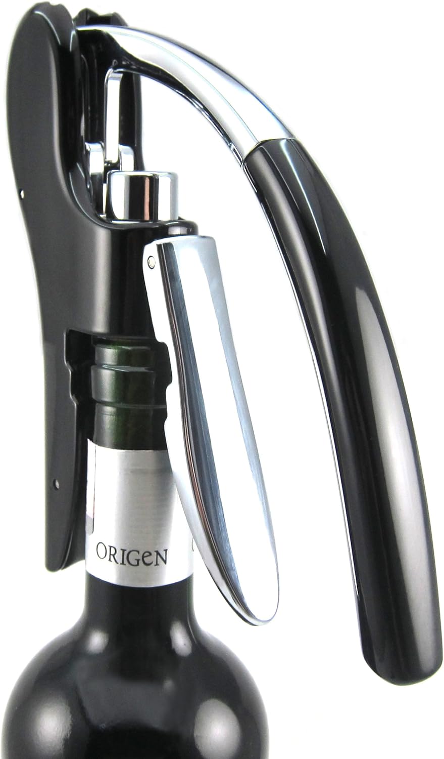 KAYCROWN Tire-bouchon professionnel en alliage de zinc, Tire-bouchon à levier de haute qualité avec coupe-capsule et décapsuleur intégrés, outil pour serveur noir