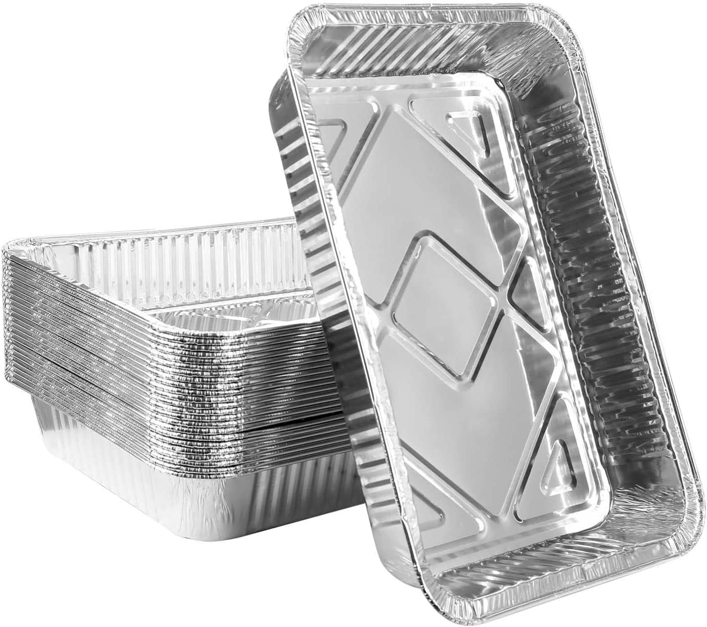 LATERN 30 Pièces Plateaux de Cuisson en Aluminium, 31 x 21 x 5cm Plats à Rôtir Jetables Va au Congélateur Poêles à Frire pour Service de Repas de Fête Stockage à Emporter Conteneurs de Restauration