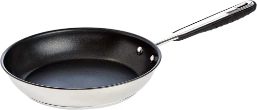 Poêle en acier inoxydable avec revêtement antiadhésif - convient aux cuisinières à induction, avec poignée confortable - 20 cm 20 cm Poêle à Frire