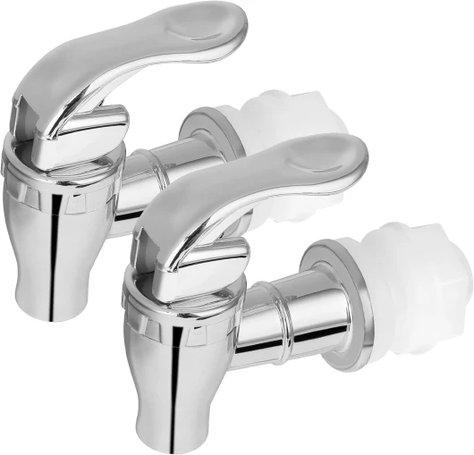 Bewudy 2 pcs distributeur de boissons robinet, distributeur d'eau de remplacement robinet de remplacement adapté aux boissons froides et chaudes café jus de fruits distributeur d'eau Faucet (argent) Argenté.