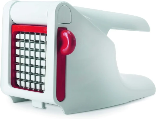 Coupe-frites et légumes manuel XL de Moulinex + grille, outil de cuisine, compatible lave-vaisselle, lames en inox, poignée pratique, grande grille 7 x 7 cm K1015414 Multicolore