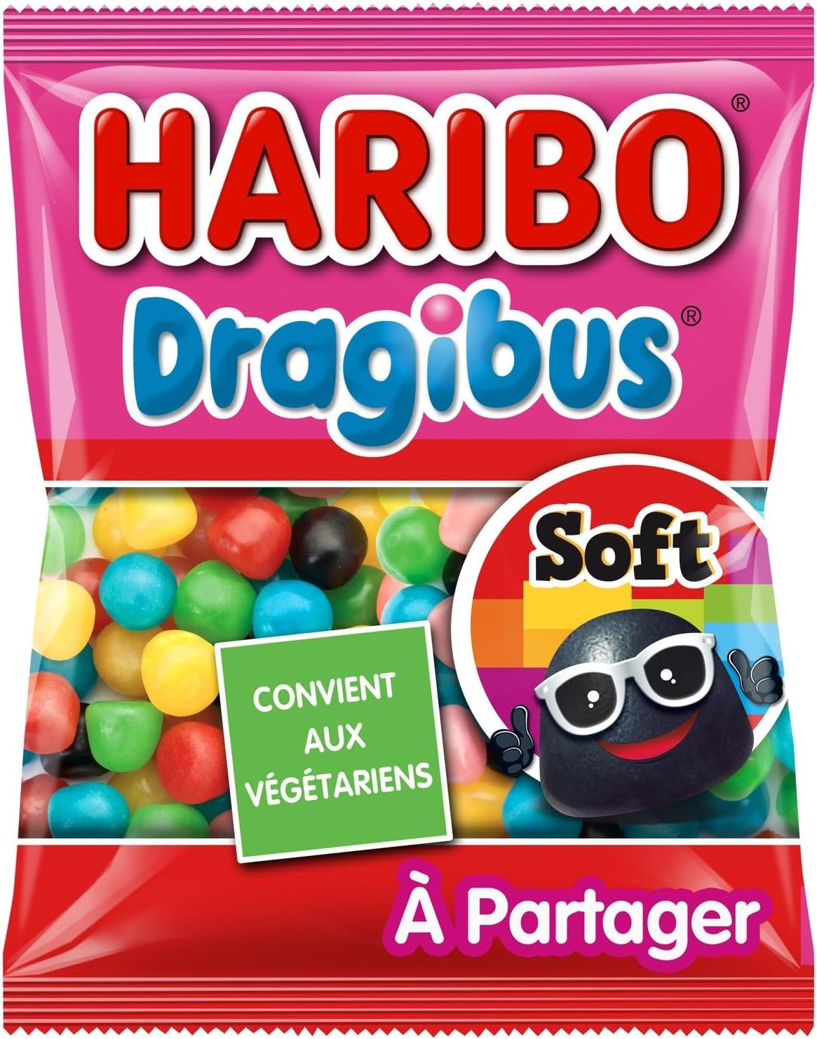 HARYBO – Bonbons Dragibus Soft aux Saveurs Fruitées, Plaisir Moelleux en Sachet 300g - Le lot de 4