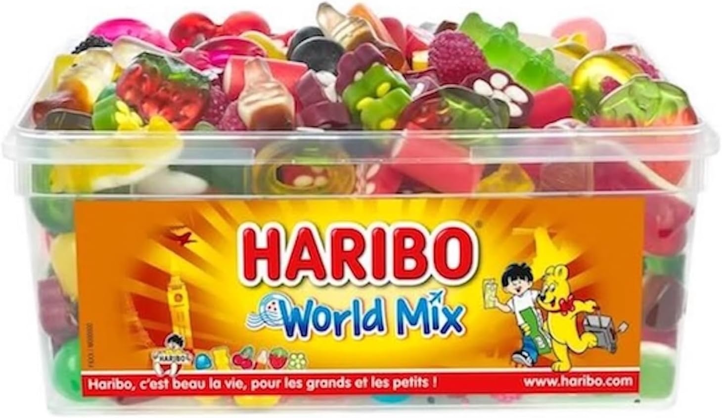 World Mix - Assortiment De Bonbons - Tétines, Crocos, Dragibus & Plus - Sans Colorants Artificiels - Boîte De 900 g 900 g (Lot de 1)
