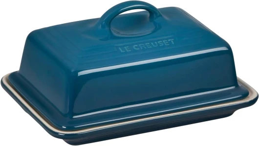 Beurrier en Céramique, 900 g, 17 x 12.5 x 9 cm, Deep Teal, Bleu Sarcelle Profond