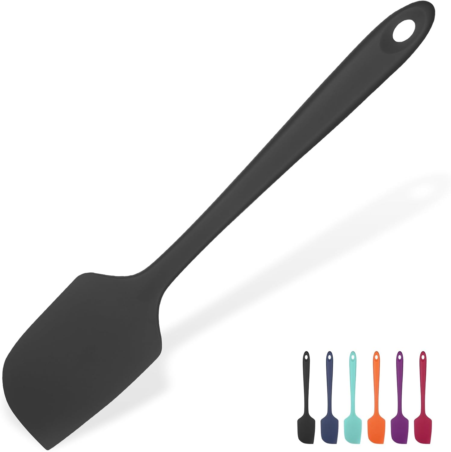 U-Taste Grande Spatule en Silicone: 315℃ Résistant à la Chaleur Maryse Grattoir Flexible et Antiadhésif, Ustensile de Cuisine pour la Cuisson pour Mélanger Remuant Raclant (29cm, Noir) 28,9 cm (grande spatule) Noir