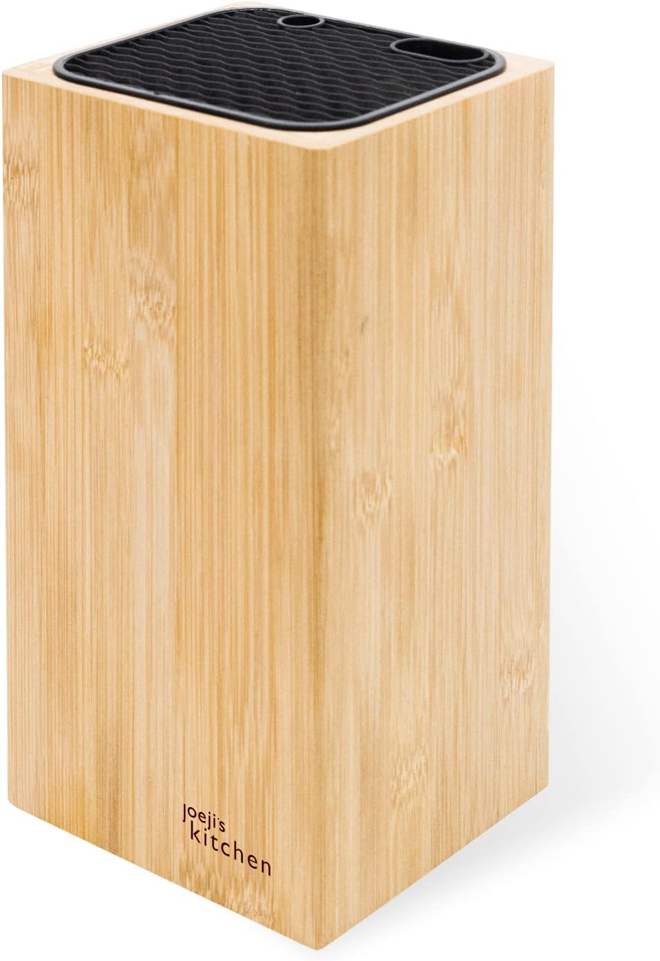 Joejis Bloc couteau universel sans couteau Fentes supplémentaires pour ciseaux et tige d'affûtage Porte couteaux de cuisine bois seulement Facile à nettoyer et égoutter Bloc couteaux universel Bambou