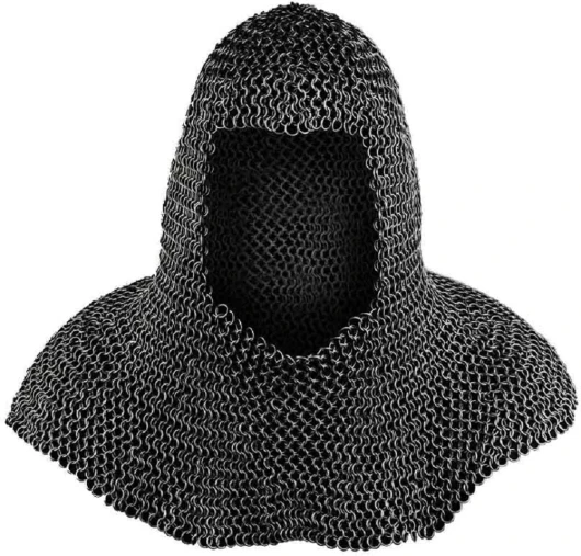ADVIK ENTERPRISES Richard Cagoule en cotte de mailles noircies pour Hauberk Medieval Knight Coif