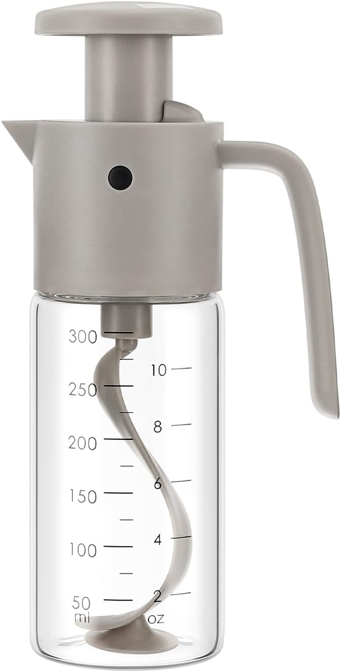 Salad Dressing Mixer, 300ml Bird-Like Sauce Shaker Gris, Débit Réglable, Passe au Lave-Vaisselle, Bouteille de Stockage Convient pour l'huile, Le Vinaigre, la Cuisine, Le Restaurant
