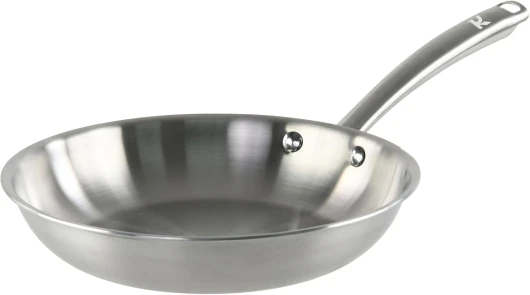 Poêle Ø28 cm en Acier Inoxydable 18/10 Triply - Sans PFAS - Tous feux dont induction et four - 0008272, Gris