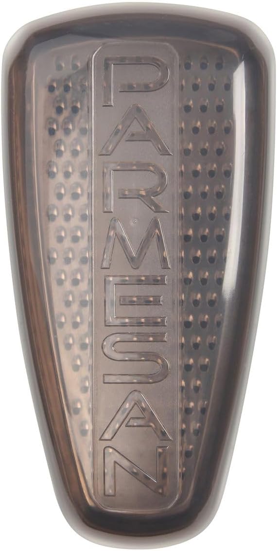 45463 Râpe à parmesan et sa boîte de rangement, râpe à fromage, râpe, Acier inoxydable, Plastique, 19 x 9,5 x 7 cm, Transparent/Noir/Argent Simple