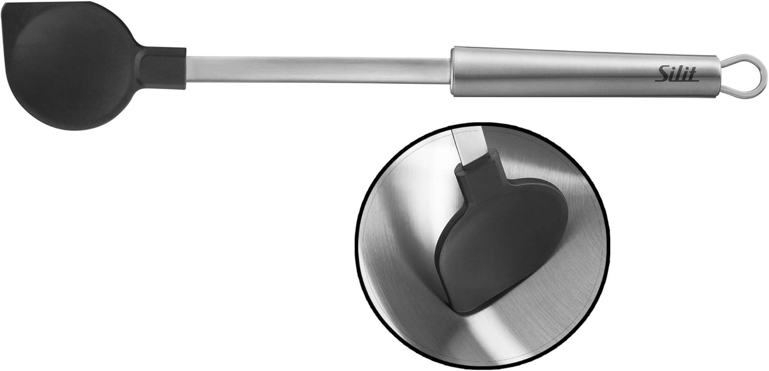 Silit Classic Line Cuillère en plastique 34 cm, en acier inoxydable poli, ustensile de cuisine avec lame résistante à la chaleur, passe au lave-vaisselle