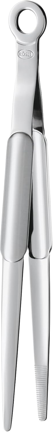 Pince à pâtisserie, pincette de cuisine pour dresser, décorer et garnir avec précision des mets, desserts et tartes, acier inoxydable 18/10, passe au lave-vaisselle, Silber Mini-pincette