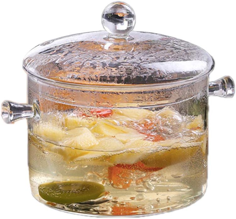 Luminarc Casserole en verre avec couvercle en verre fait main pour pâtes, soupe, casseroles en verre pour cuisine Luminarc Transparent 14cm binaural