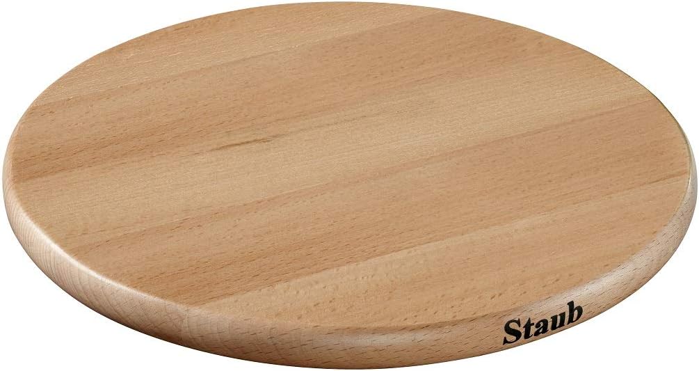 Dessous de Plat Aimanté, Rond, Ø 23 cm, Bois Hêtre 23 x 23 x 2 cm