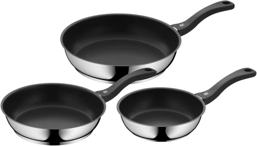 733706299 Devil Set de 3 Poêles Acier Inoxydable Argent 20 x 24 x 28 cm 50 x 30 x 20 cm
