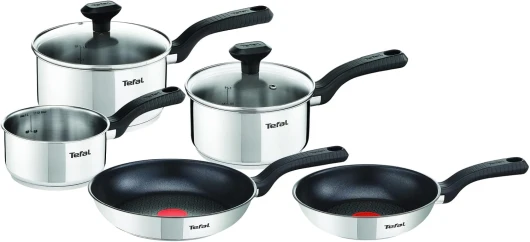 Comfort Max Casseroles 14/16/18 cm + couvercles 16/18 cm, Poêles 20/24 cm, Induction, Revêtement antiadhésif sur (poêles), Inox haute qualité, Garantie 10 ans, Poignées thermo-isolées C972S544 Inox 7 pièces Manche Fixe Poêles / Casseroles