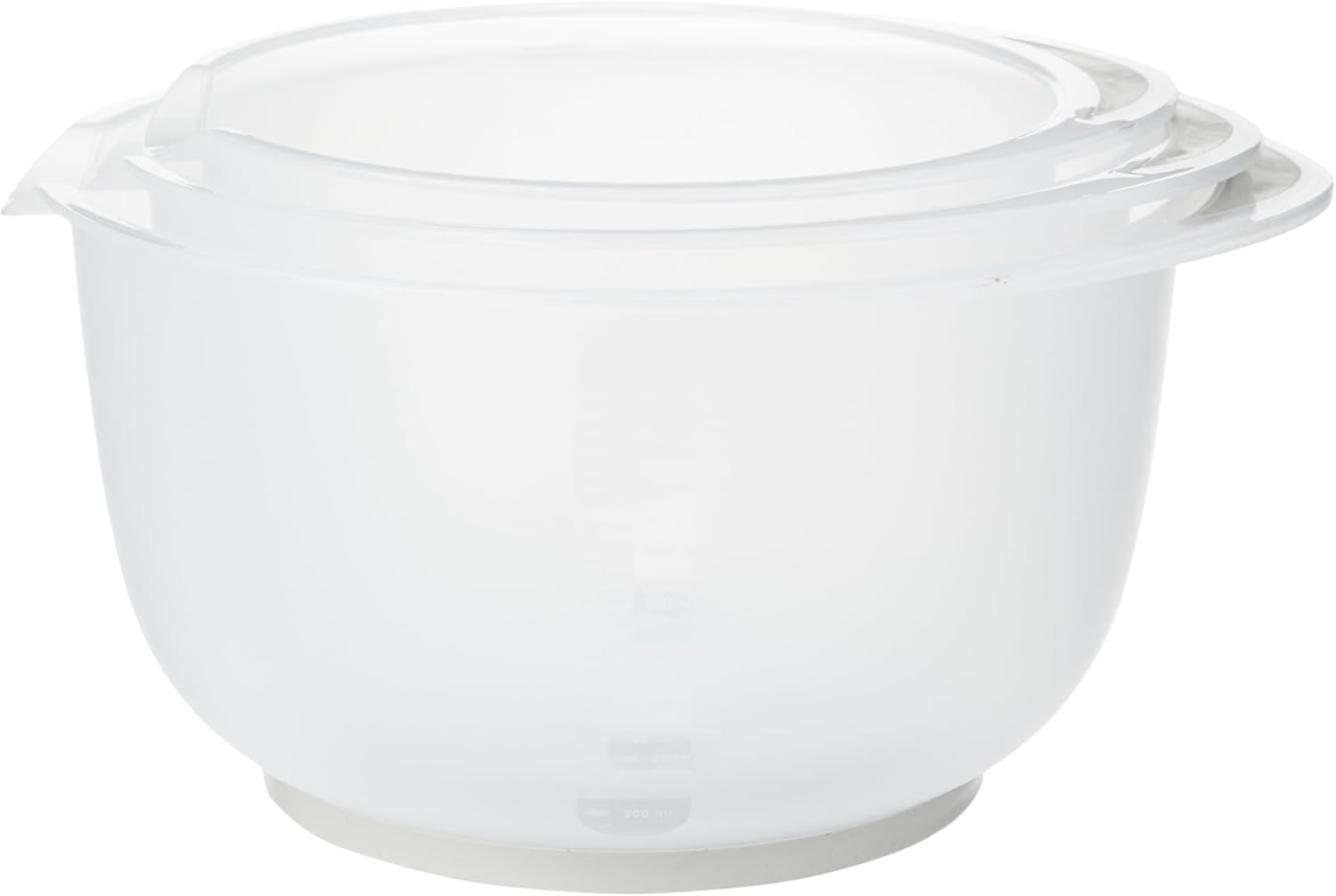 Chef Aid Lot de 3 Bols à Mélanger avec Base Antidérapante, Poignée Ergonomique, Adaptés au Microondes et Lavevaisselle, Idéaux pour la Cuisine et la Pâtisserie, Blanc Cassé, 1,5 L, 2 L, 2,5 L Simple