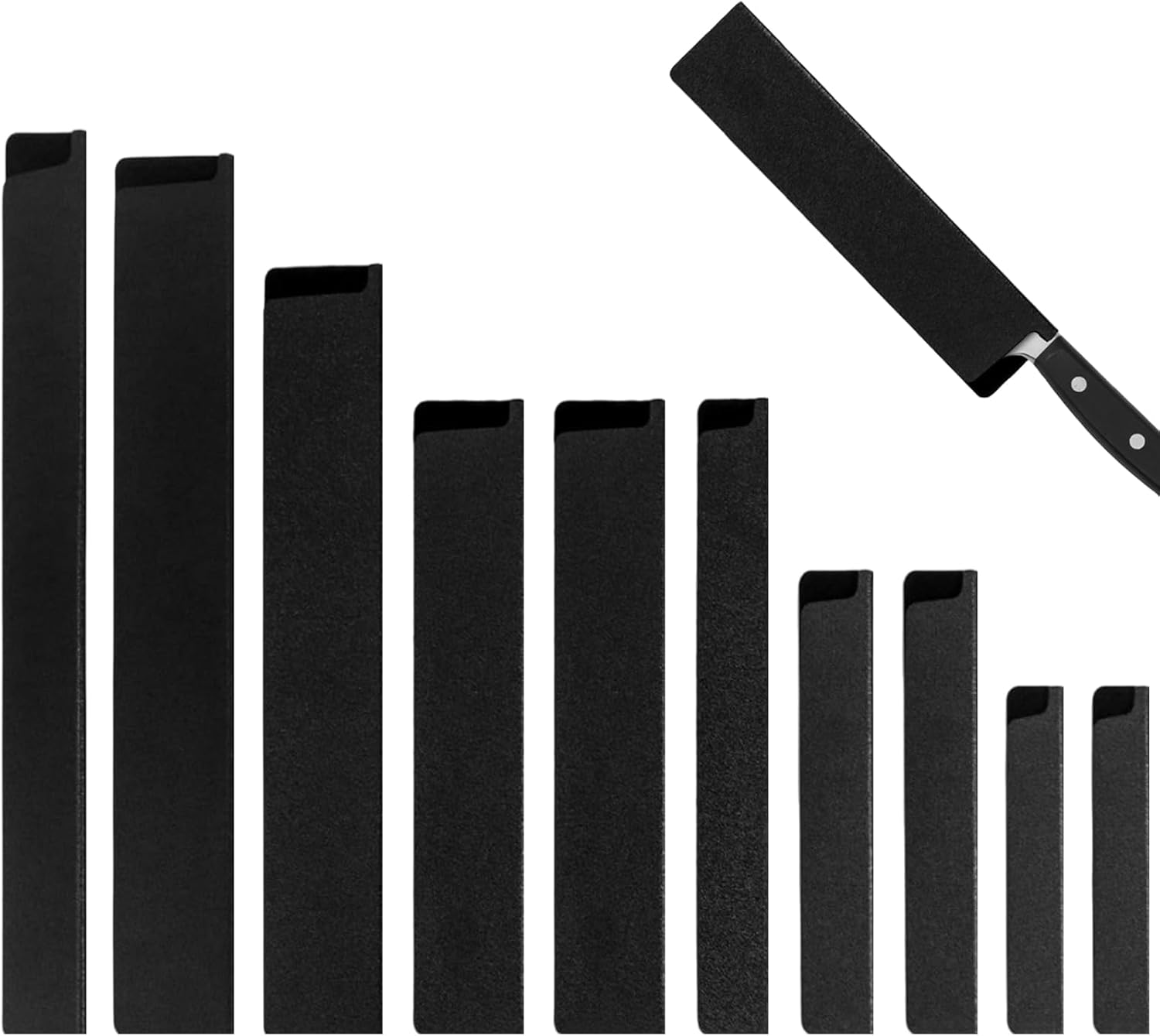 Rierousy 10 Pièces Fourreau de Haute Qualité, Protege Lame de Qualité, Protection de Lame Avec Doublure en Velours, Kit Universel de Protection pour de Couteaux Général
