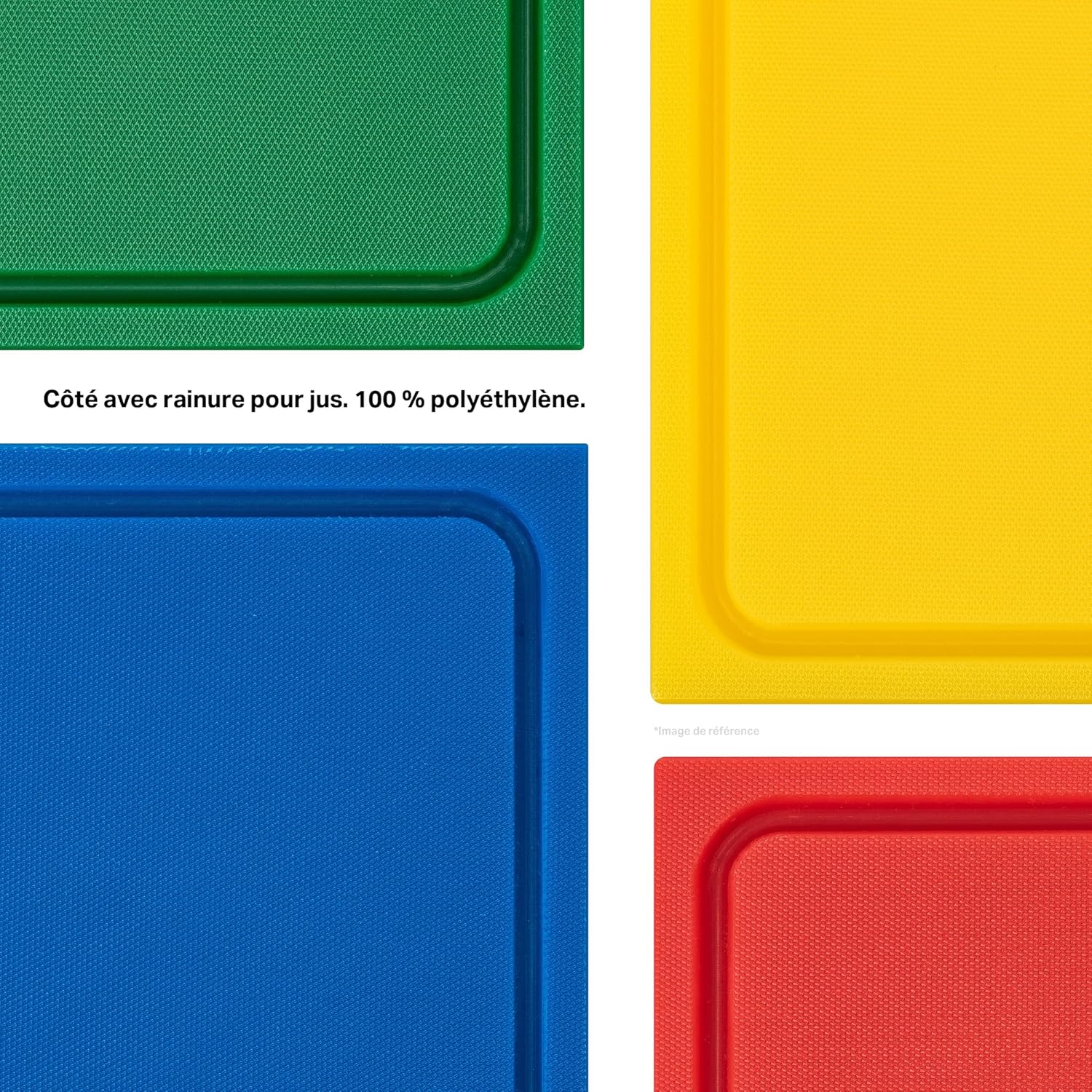 MUVELL Planche à découper en plastique PE-HD Blanc, 45x30x2 cm, passe au lave-vaisselle, extra épaisse, n'abîme pas les couteaux bac à jus (Blanc, 45x30x2 cm) 45L x 30l cm Blanc