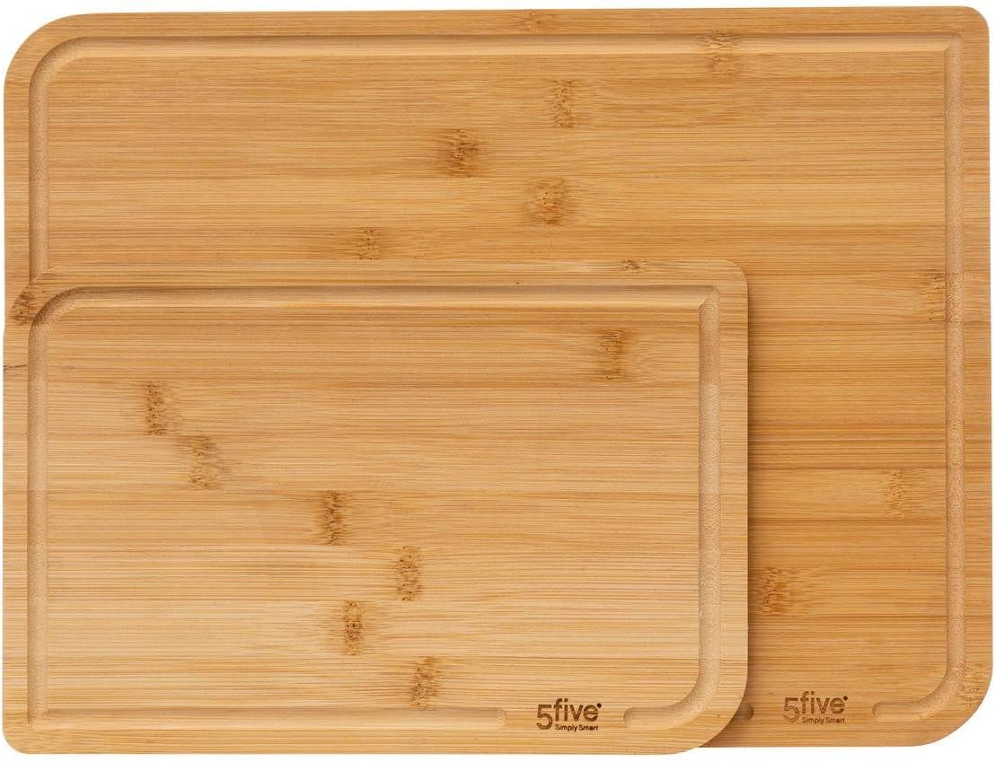 5five - lot de 2 planches à découper bambou