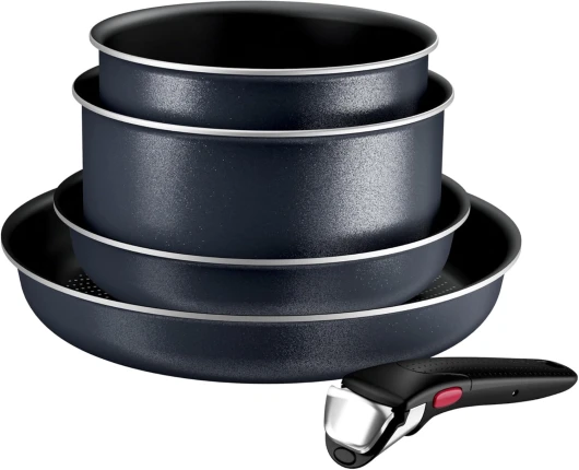 Ingenio Enjoy, Batterie de cuisine 5pièces, Poêles et casseroles légères, Technologie Light Tech, Poignée amovible, L7239243
