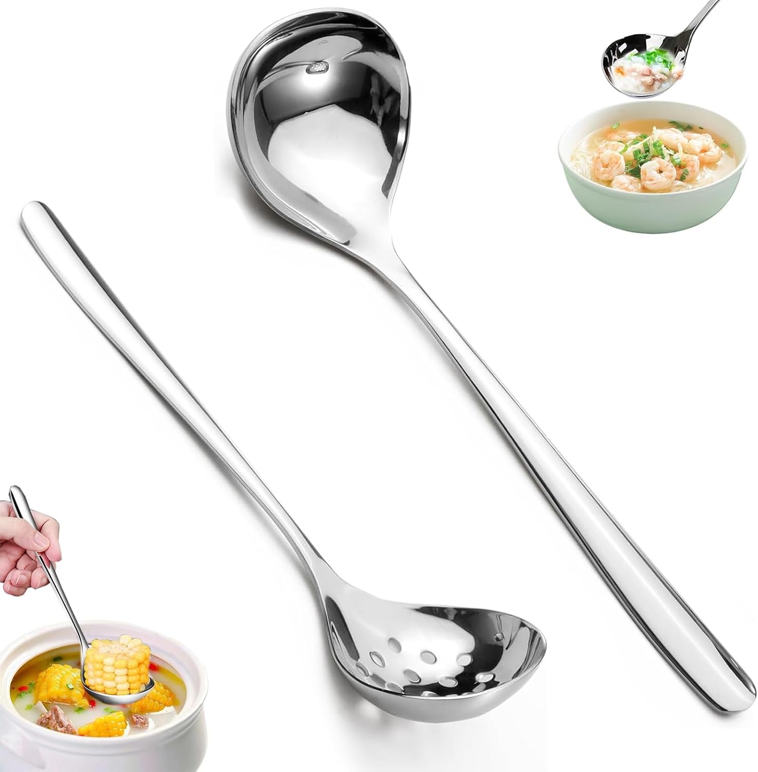 Yistoi Louche à Sauce, Louche Et Louche à Soupe, Louche à Mousse, Louche à Soupe En Acier Inoxydable, CuillèRe De Service De Soupes Et RagoûTs, Passe Au Lave-Vaisselle, Pour Cuisiner Dans La Cuisine