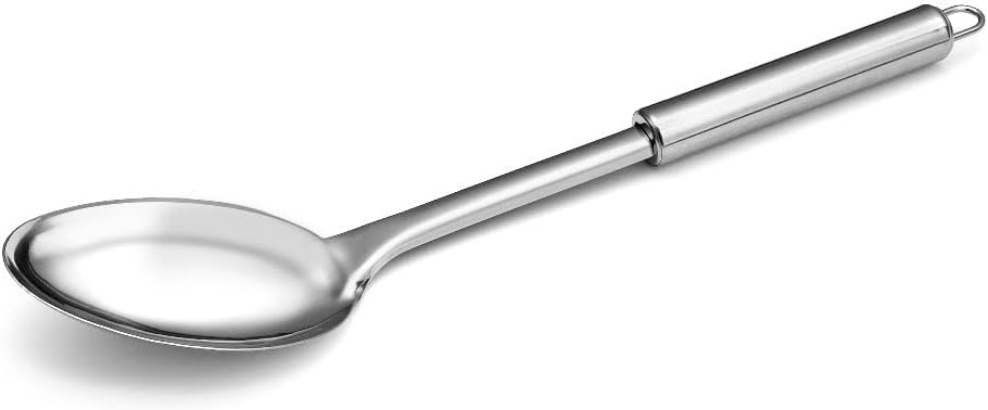 Cuillère de service 32,5cm - Cuillère en acier inoxydable - Cuillère à servir - Grande cuillère à salade - Ustensile de cuisine avec manche ovale - Pour riz pommes de terre 32.5cm