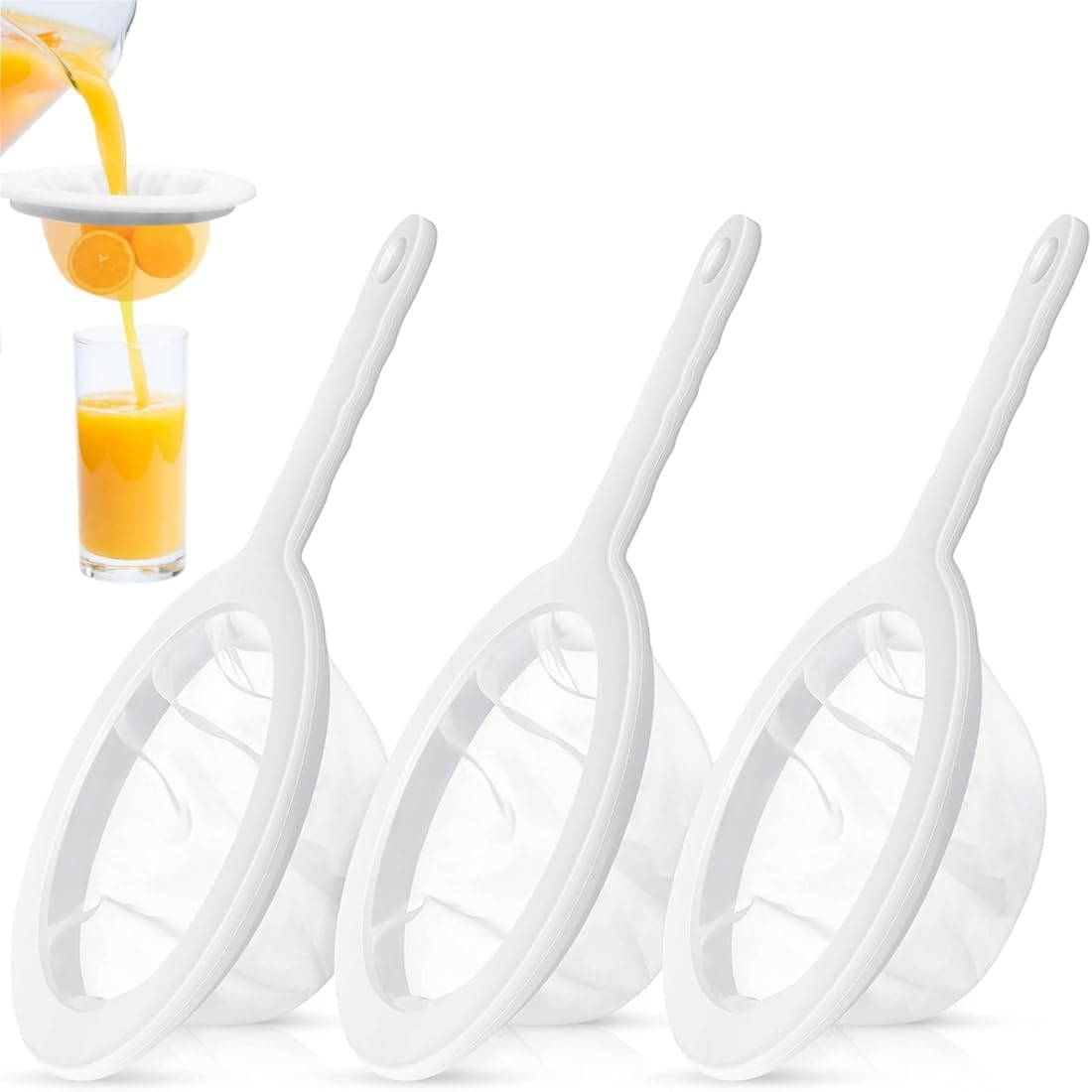 SHSHbuy Tamis Filtre,3 Pcs Passette Cuisine,100/200/400 Mailles Tamis Filtre,Filtre à Tamis Fin,Tamis De Cuisine à Mailles Fines avec Poignées Antidérapantes Passoire pour Lait de Soja,Vin,Yaourt,Jus