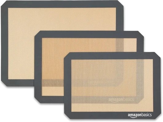 Rectangulaire tapis de cuisson en silicone, Lot de 3, Marron/Noir, 41.9 x 29.5 cm 41.9L x 29.5l cm Lot de 3 Unique