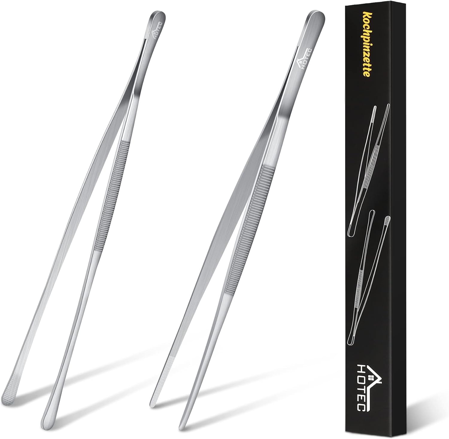 2 Pièces Pince Cuisine 30cm, Pince Cuisine Inox Professionnel, Pince de Cuisine pour Cuisiner Griller et Cuire, professionnelles en acier inoxydable pour la cuisine, le gril et la pâtisserie Argent