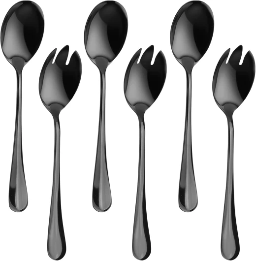 6 PCS Set de Couverts à Salade en Acier Inoxydable Cuillère à Salade Fourchette à Salade Couvert a Salade Fourchettes à Salade, Garanti Lave-Vaisselle, pour la Cuisine l'hôtel Le Restaurant la fête