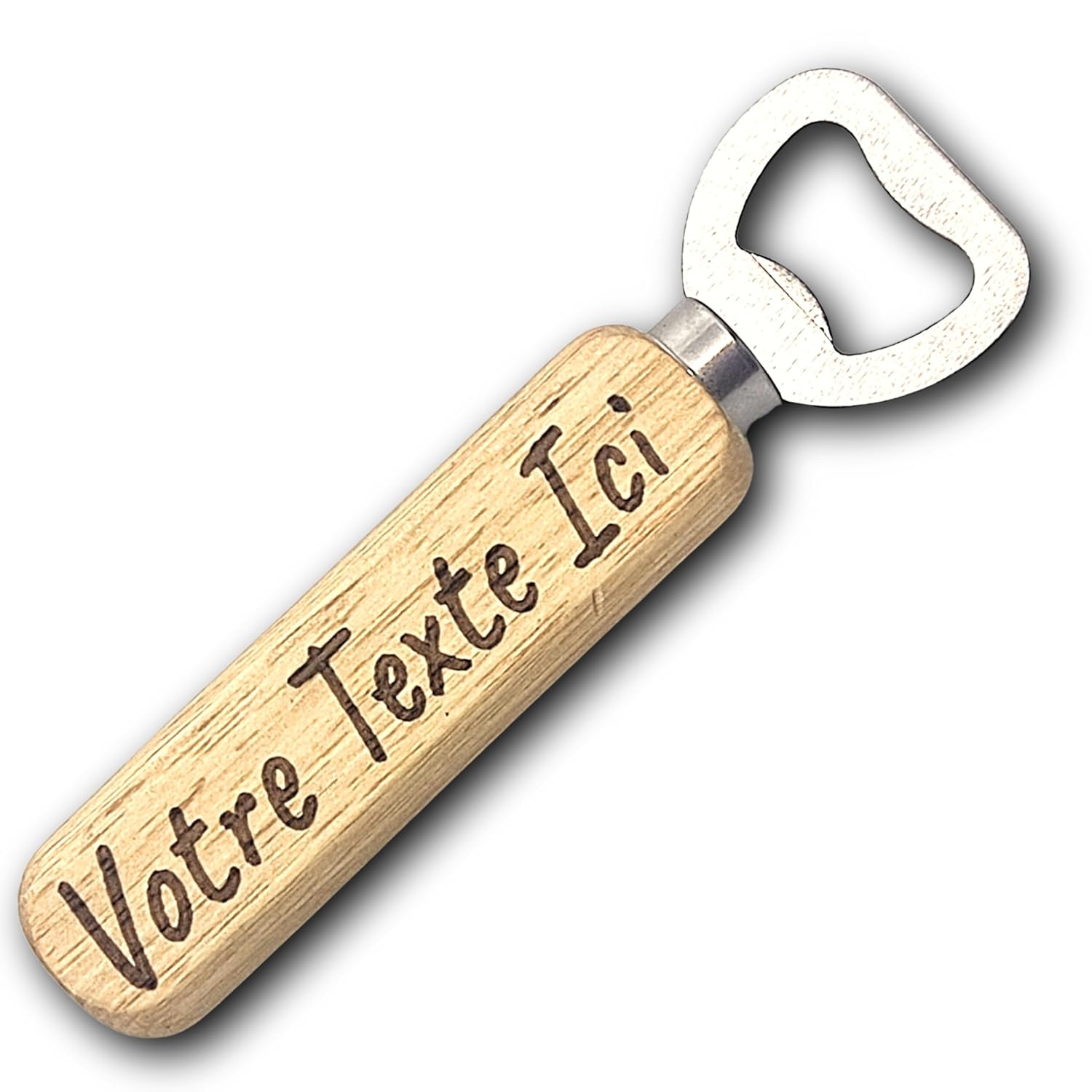 Décapsuleur en Bois personnalisable - Cadeau personnalisé- Gravure Laser - pour Maison Cuisine Bar Cadeau Anniversaire, (VOTRE TEXTE) 1 VOTRE TEXTE Personnalisé