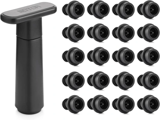 Pompe à vide vin avec 20 bouchons, bouchon bouteille vin, réutilisable pour garder le vin frais, accessoires vin