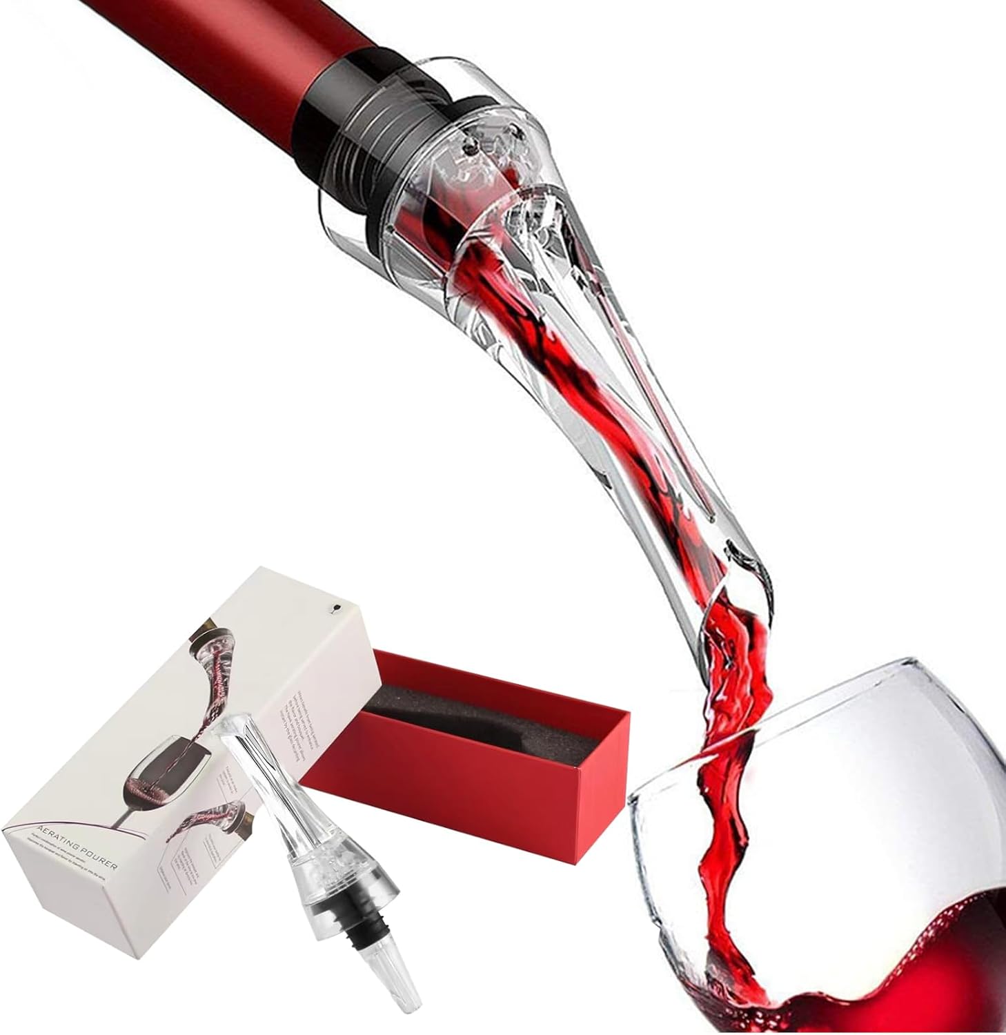 Verseur aérateur de vin -Décanteur Aérateur à Vin Professionnel, Bec Verseur à Vin Anti-Goutte aération bec verseur pour vins rouges et blancs - Décanter le vin avec élégance et simplicité WAP02